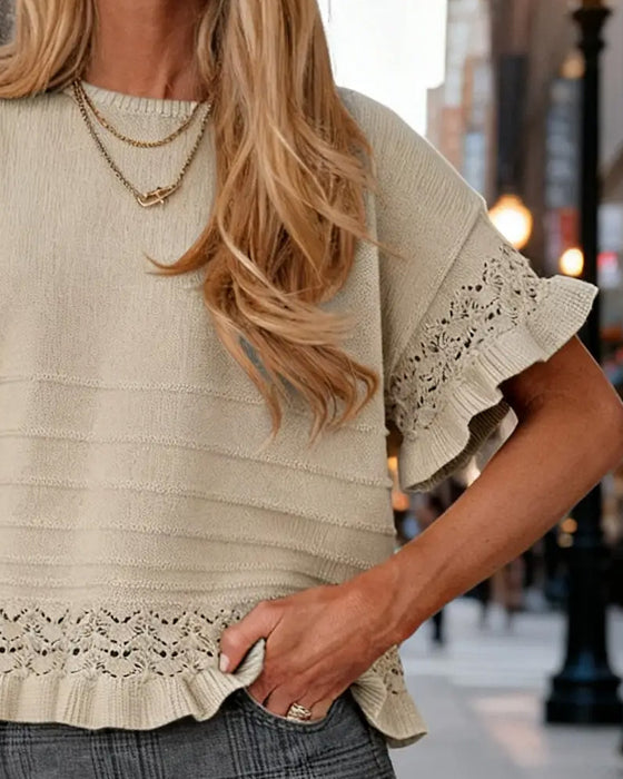 Pullover Udskåret Loose Fit Strikket