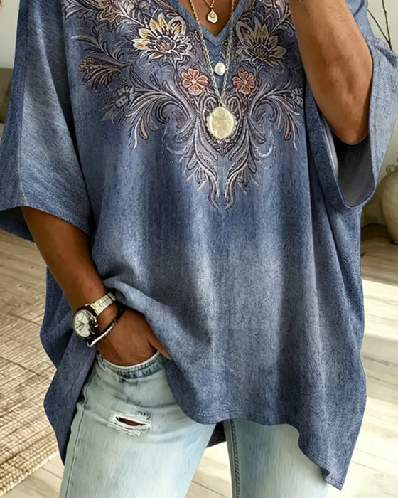 Bluse V-Hals Casual Trendy
