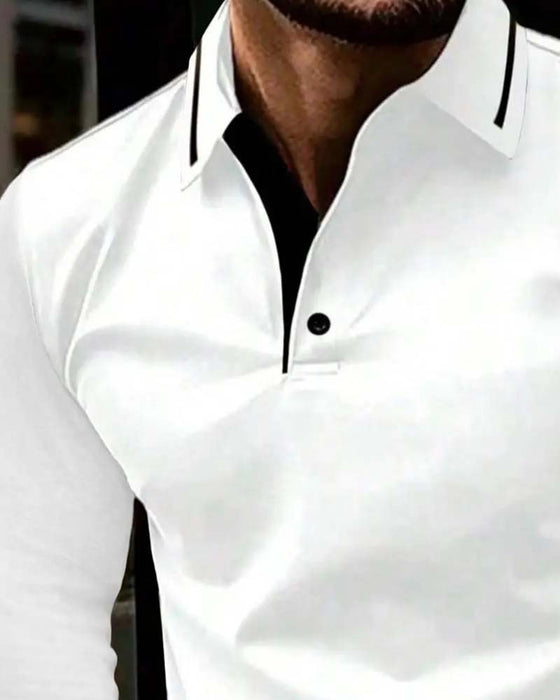 T-Shirt V-Hals Ribbet Solid Farve Herre