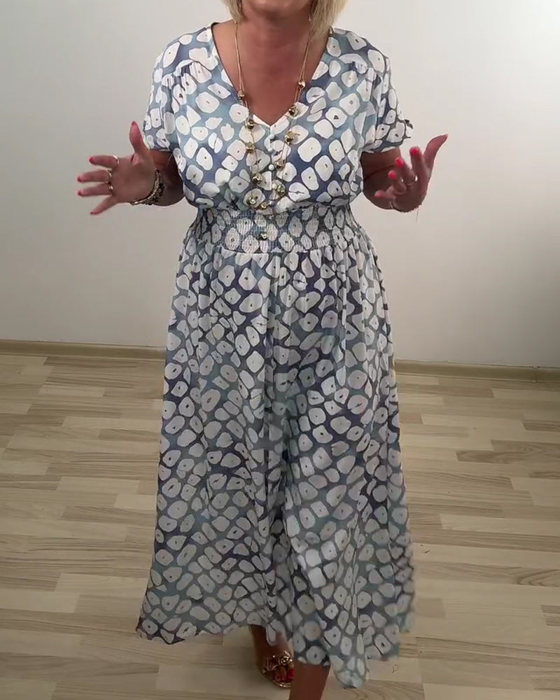 Kjole Elegant Sofistikeret Geometrisk Tryk Slids
