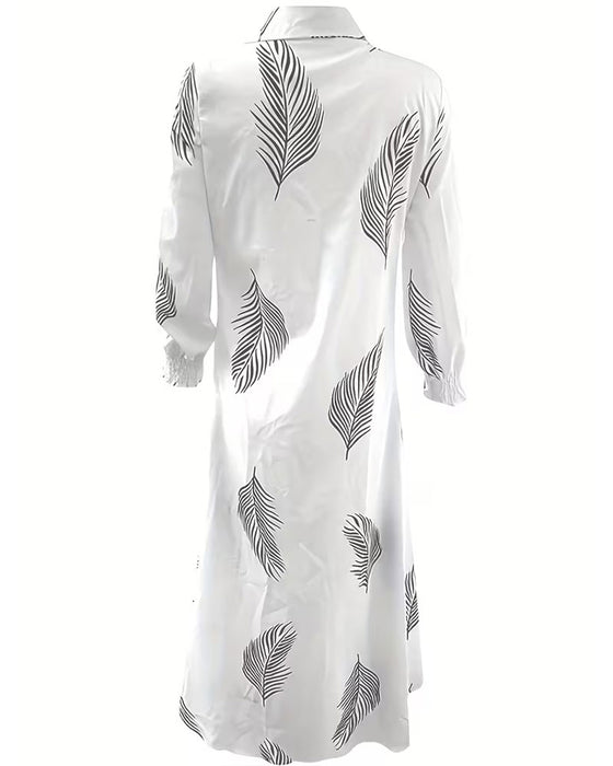 Kjole Palm Blad Tryk Skjorte