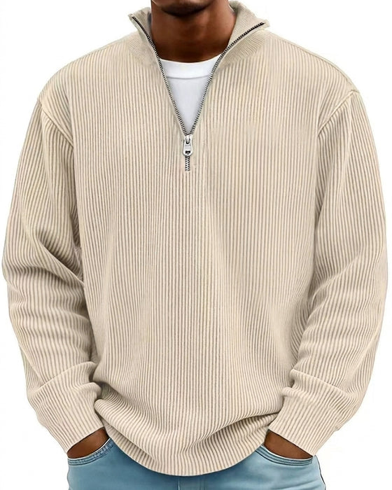 Herre Sweatshirt Lynlås Krave Lang Ærme