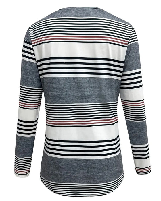 T - Shirt Med Stribeder For Casual Dragt
