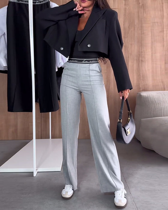 Grå bukser med lige ben