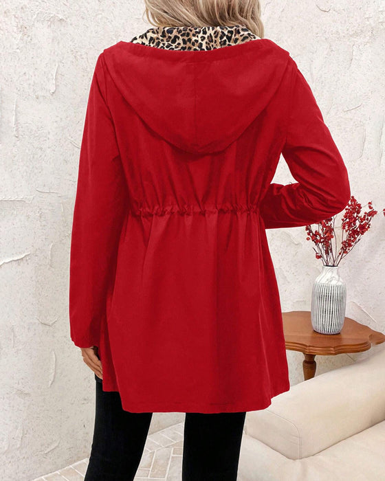 Kåbe Med Hattet Omvendt Leopardtryk