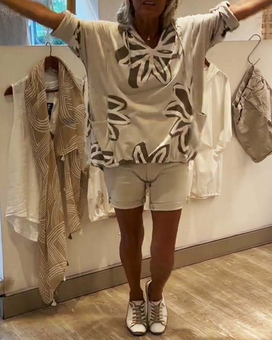 Hættetrøje Moderne Langærmet Trykt