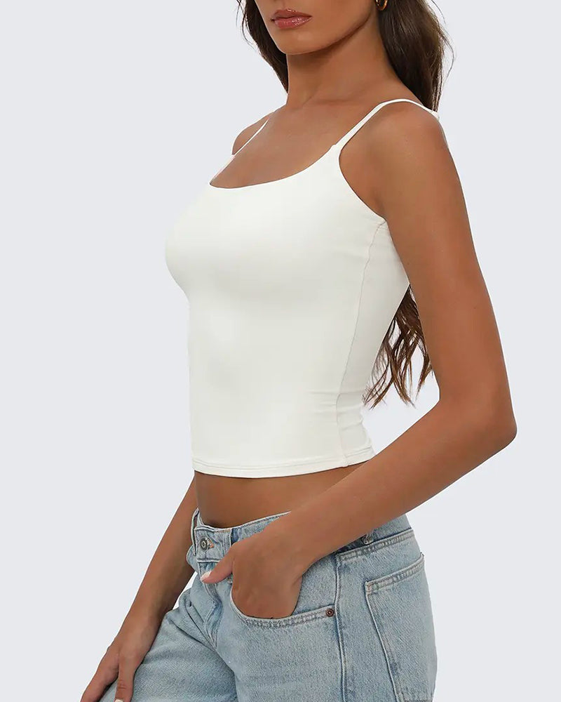 Cami Top Ensfarvet Casual