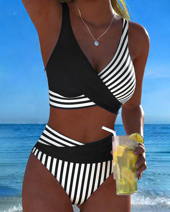 Bikini Krydsstribet Trykt