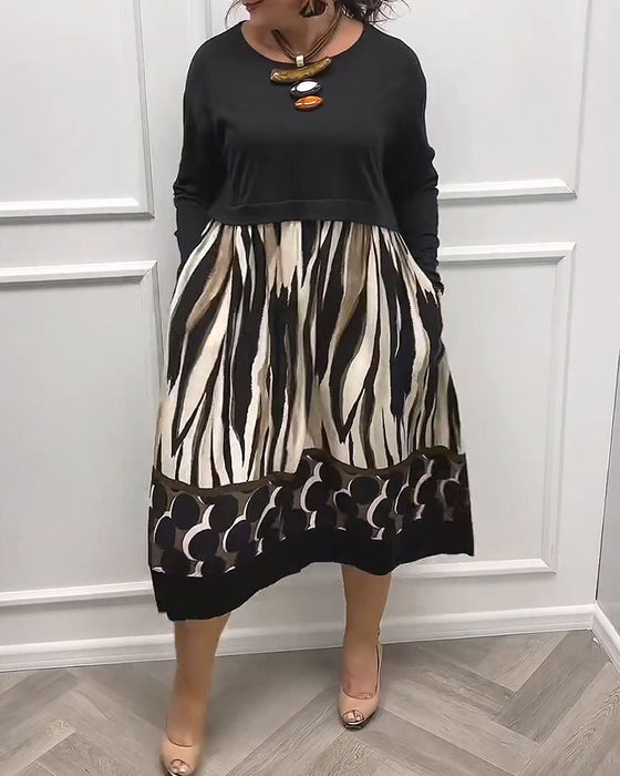 Kjole Geometrisk Abstrakt Print Patchwork