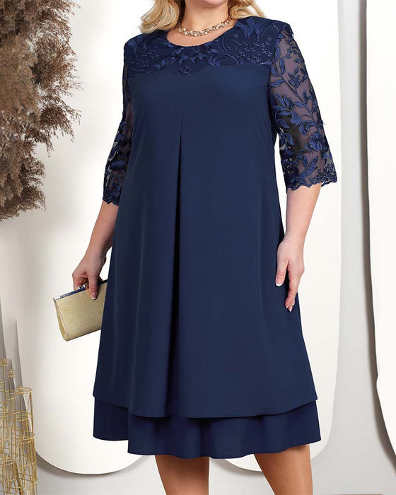 Kjole afslappet løs broderet chiffon