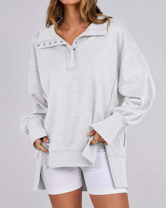Sweatshirt Enfarvet Langærmet