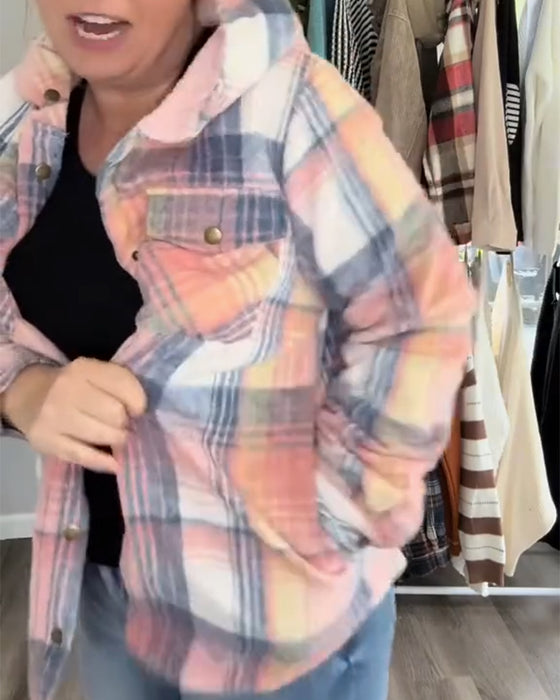 Gitteret Hættet Uldfrakke