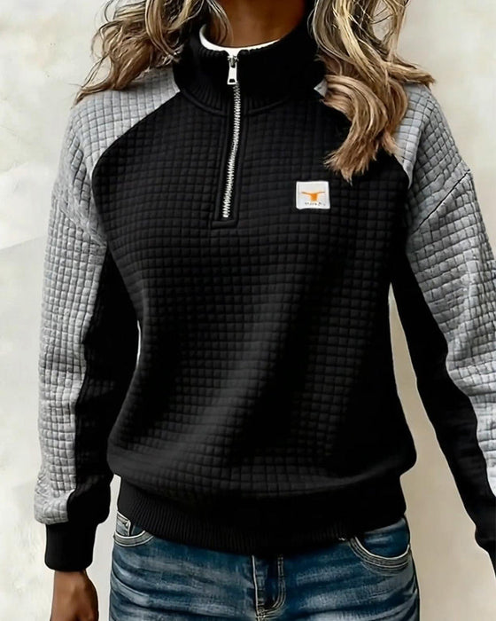 Sweatshirt Stålsætte Vaffel Farveblok