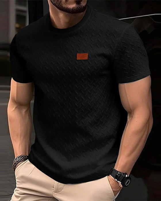 T-Shirt Herre Jacquard Kort Ærme
