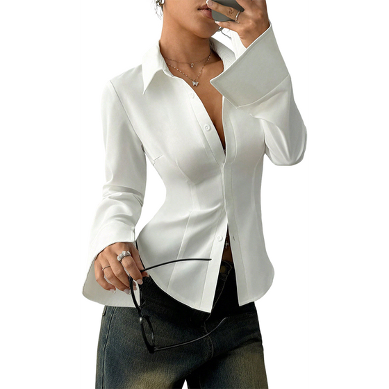 Eleganant Slim-Fit Damskjorte