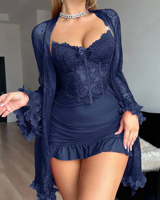 Kjole Blonde Cover-Up Spaghettistropper Blondekant Pyjamas