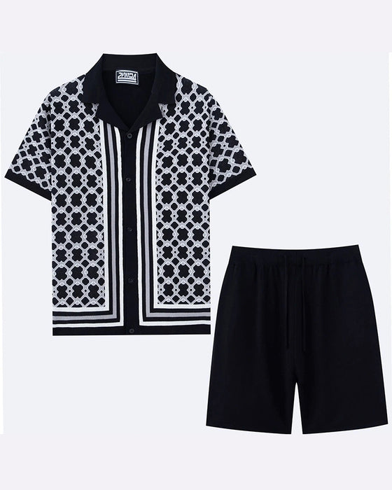 Sæt Kortærmet Cardigan Og Shorts Todelt