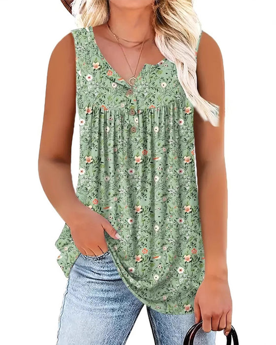 Tank Top Blomstret Ærmeløs