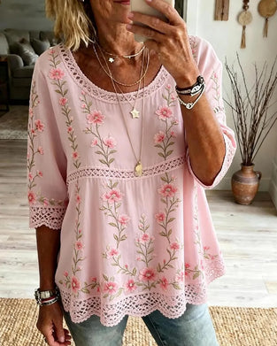 Bluse Blomstret Blonde Babydoll