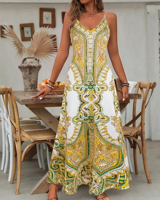 Kjole Vintage Print Camisole Maxi