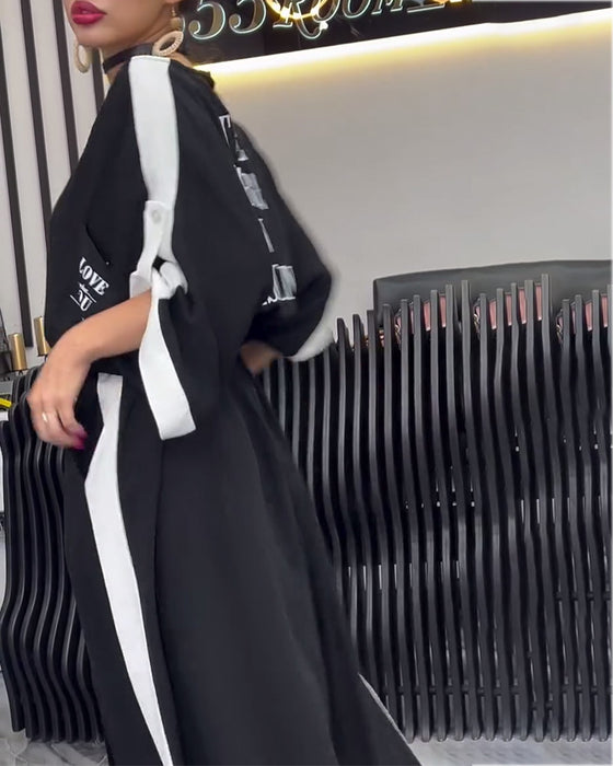 Jakkesæt V-Hals Uregelmæssig Løse Bukser