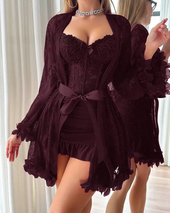 Kjole Blonde Cover-Up Spaghettistropper Blondekant Pyjamas