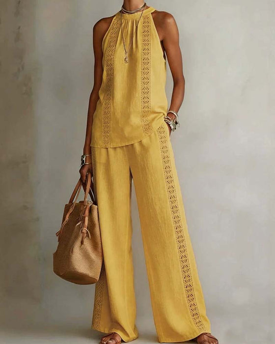 Todelt Sæt Hollow Out Halter