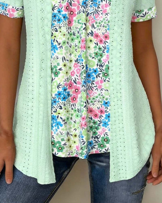 Bluse Falsk Todelt Tryk Hul