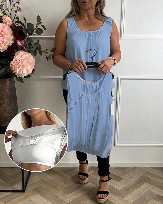 Tank Top Indbygget Bh U-Hals Casual