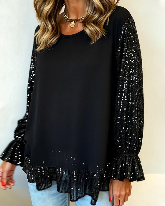 Top Med Klokkearmer Og Rund Halsudskæring