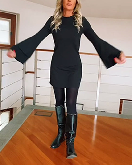 Kjole Mode Ensfarvet Klokkeærme