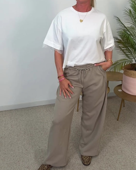 Bluse Ryg Slids Blonder Kort Ærme