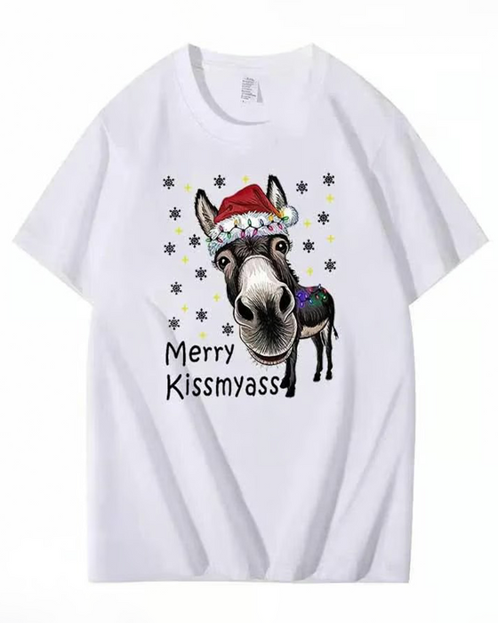 T-Shirt Jul Sjov Tryk Kort Ærme