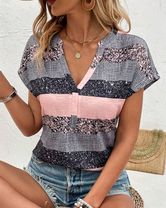 T-shirt V-hals Kortærmet