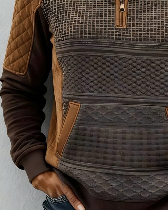 Sweatshirt Halvlås Krave Casual Moderne