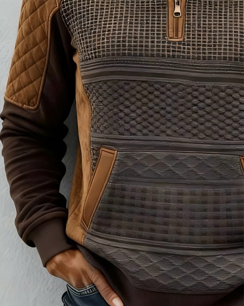 Sweatshirt Halvlås Krave Casual Moderne