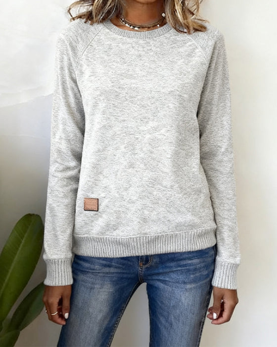 Moderne Casual Sweatshirt Med Rund Halsudskæring