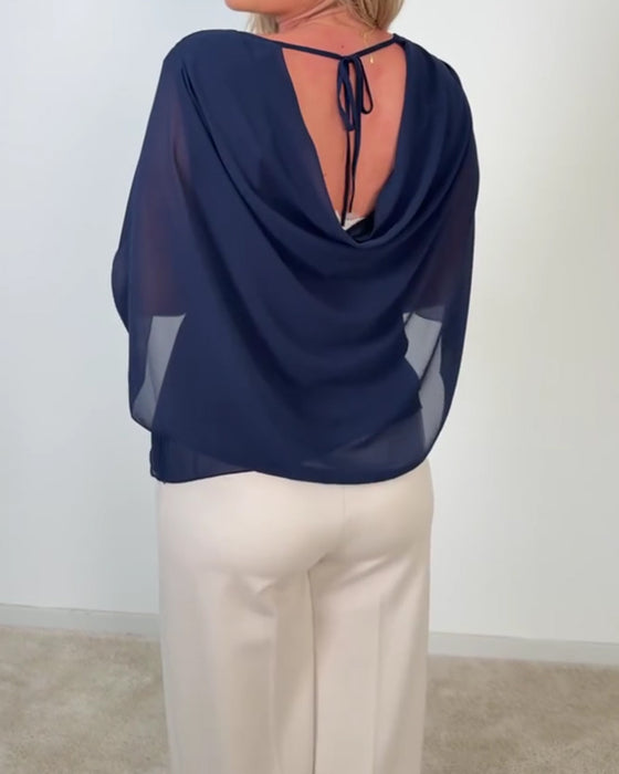 Bluse Klokkeærme Rund Hals