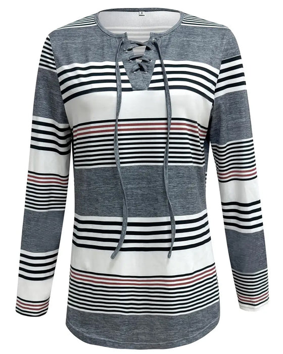 T - Shirt Med Stribeder For Casual Dragt