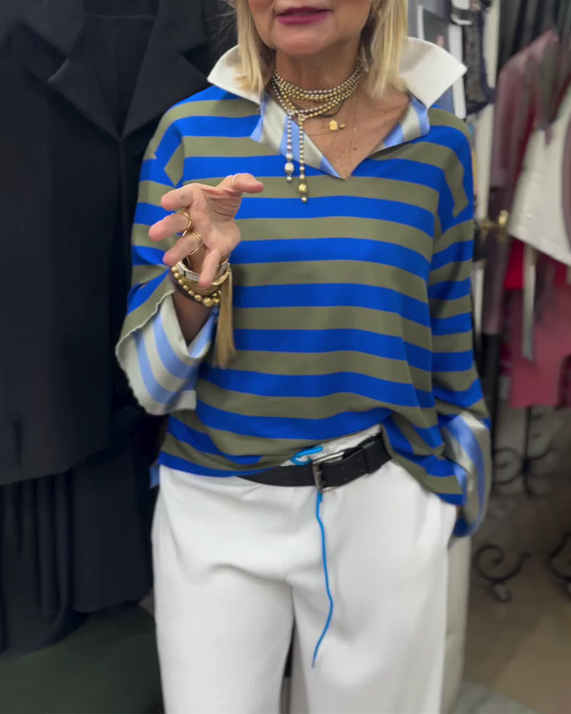 Bluse Stilfuld Krave Stribet