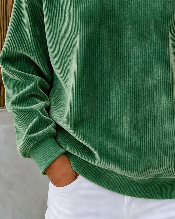 Sweatshirt Fløjl Rund Hals