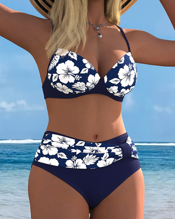 Bikinis Hibiscus Tryk Todelt