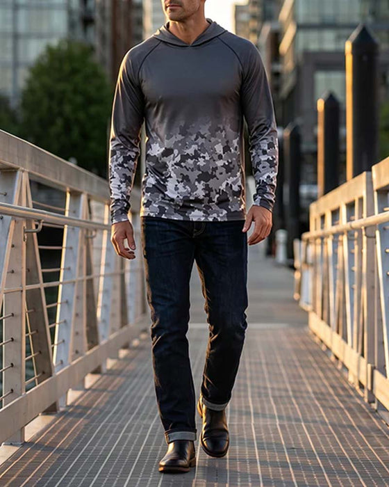 Top Herre Hætte Camouflage Gradient