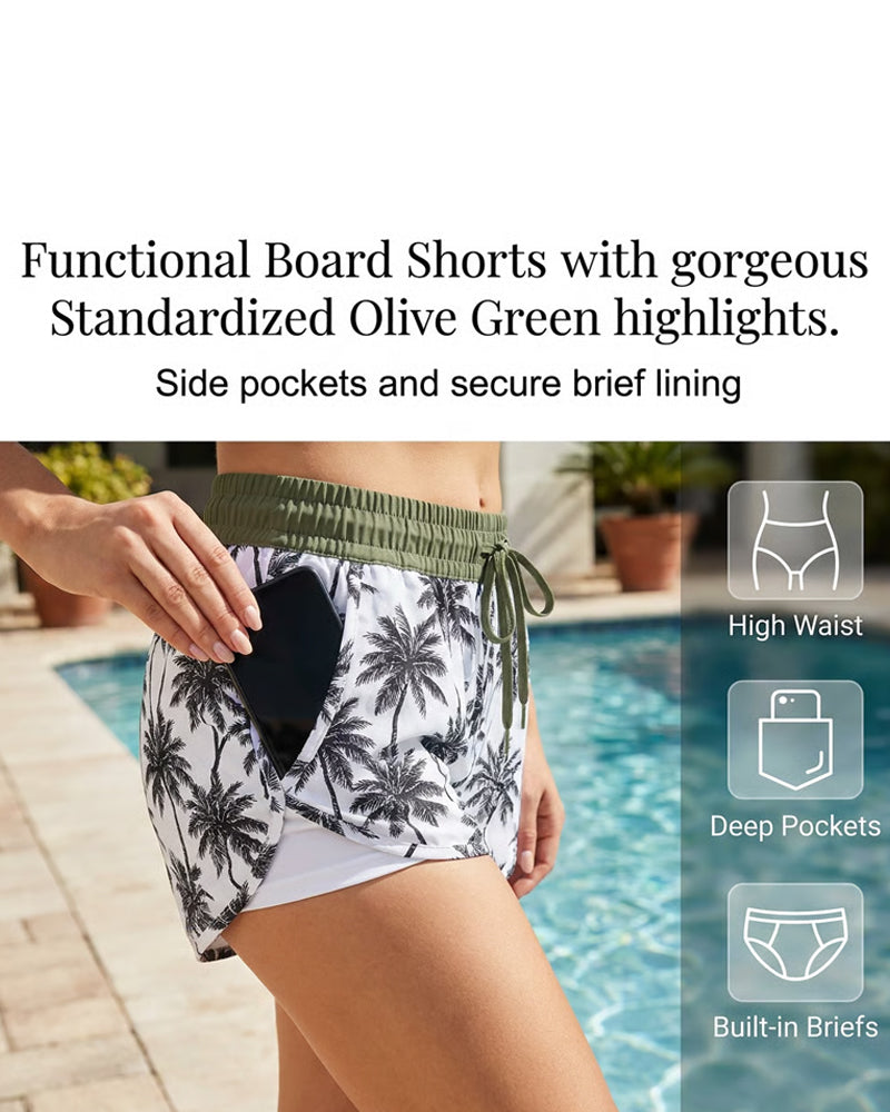 Dækning Og Bikini Crisscross Ærmeløs Top + Dragsnor Trykte Bukser Til
