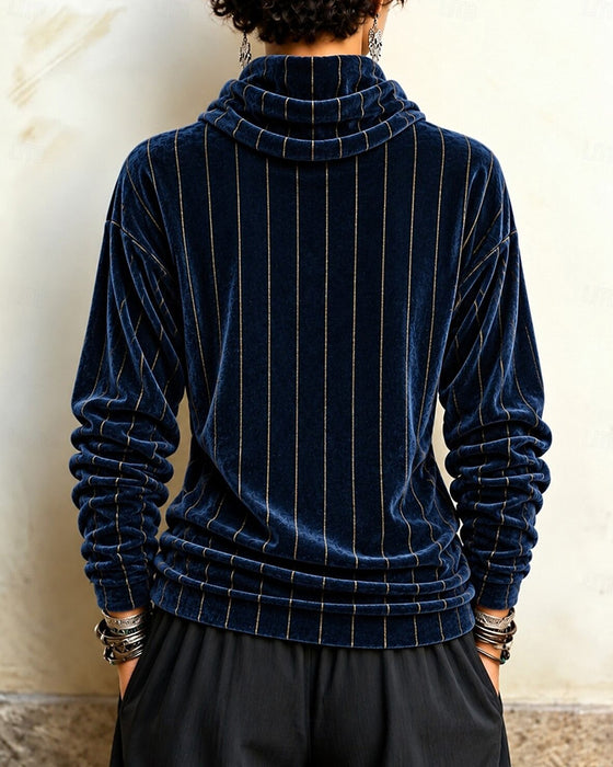 Top Stribet Cowl Hals Mode