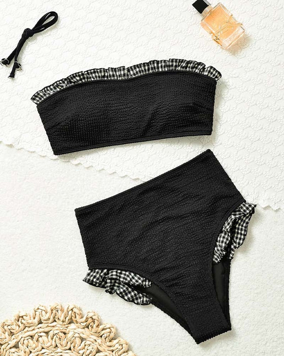 Bikini ternet Ruffle Stropløs