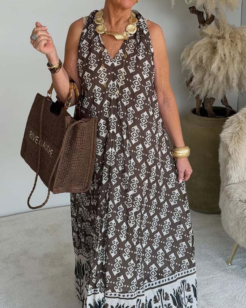 Kjole V-Hals Halter Elegant Maxi