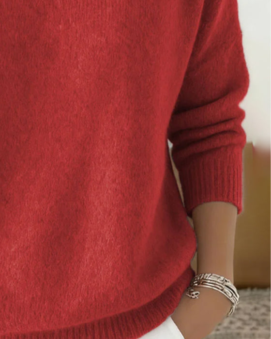 Pullover Rullekrave Afslappet Stil