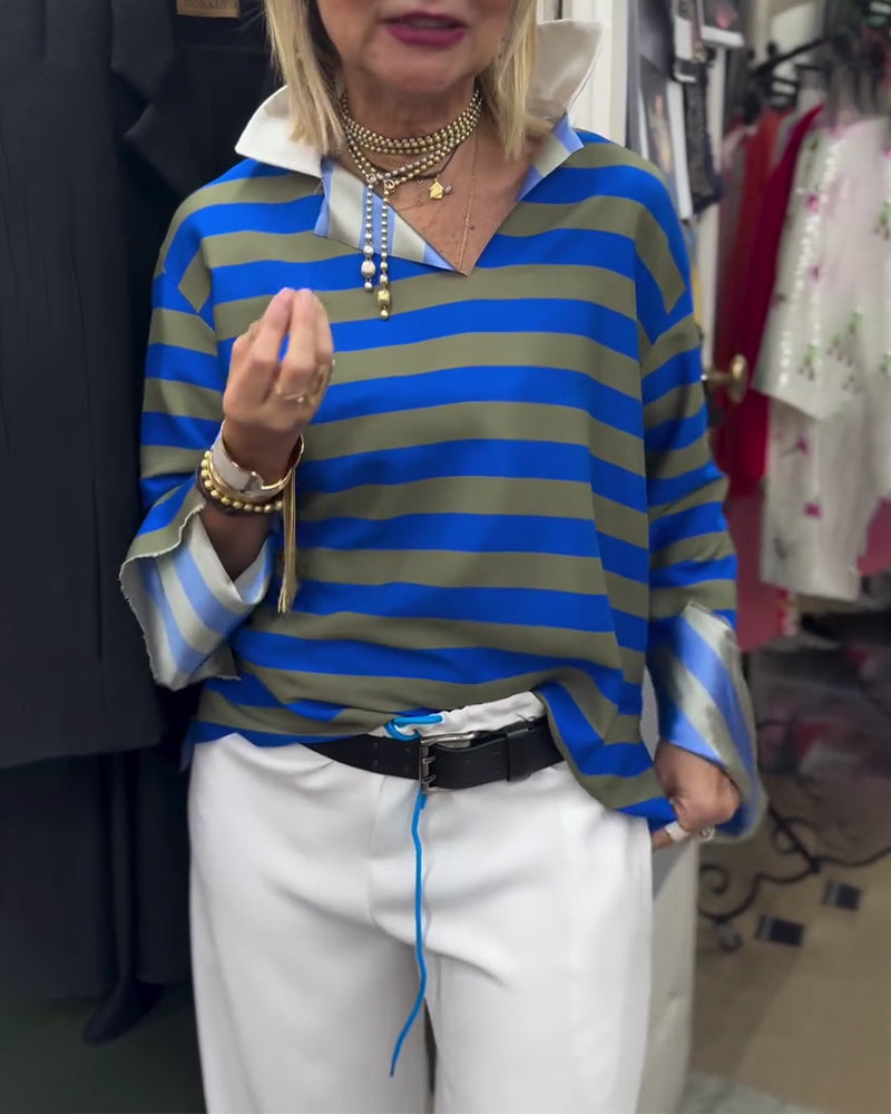 Bluse Stilfuld Krave Stribet