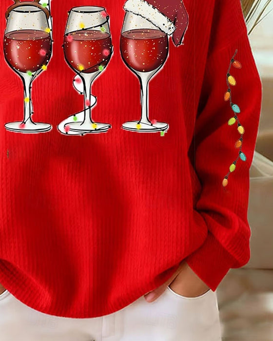 Sweatshirt Revers Lynlås Julestil